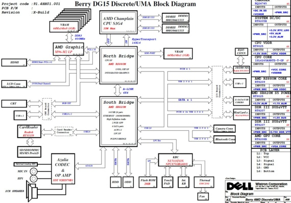 Dell Inspiron N5010 - Wistron Berry AMD Discrete/UMA - rev A00 - Laptop Motherboard Diagram